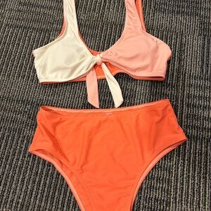Orange and Cream Bikini Set